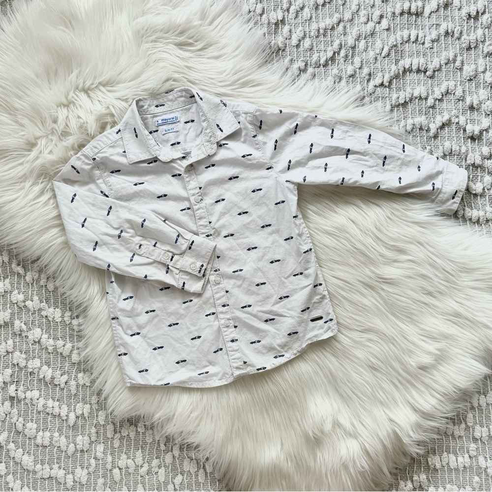 (💚4/$20) Collared long sleeve button up race car dress shirt
